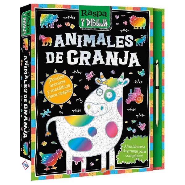 Libro Animales de la Granja – Colección Raspa y Dibuja