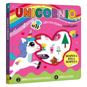Unicornio – Libros con stickers reutilizables