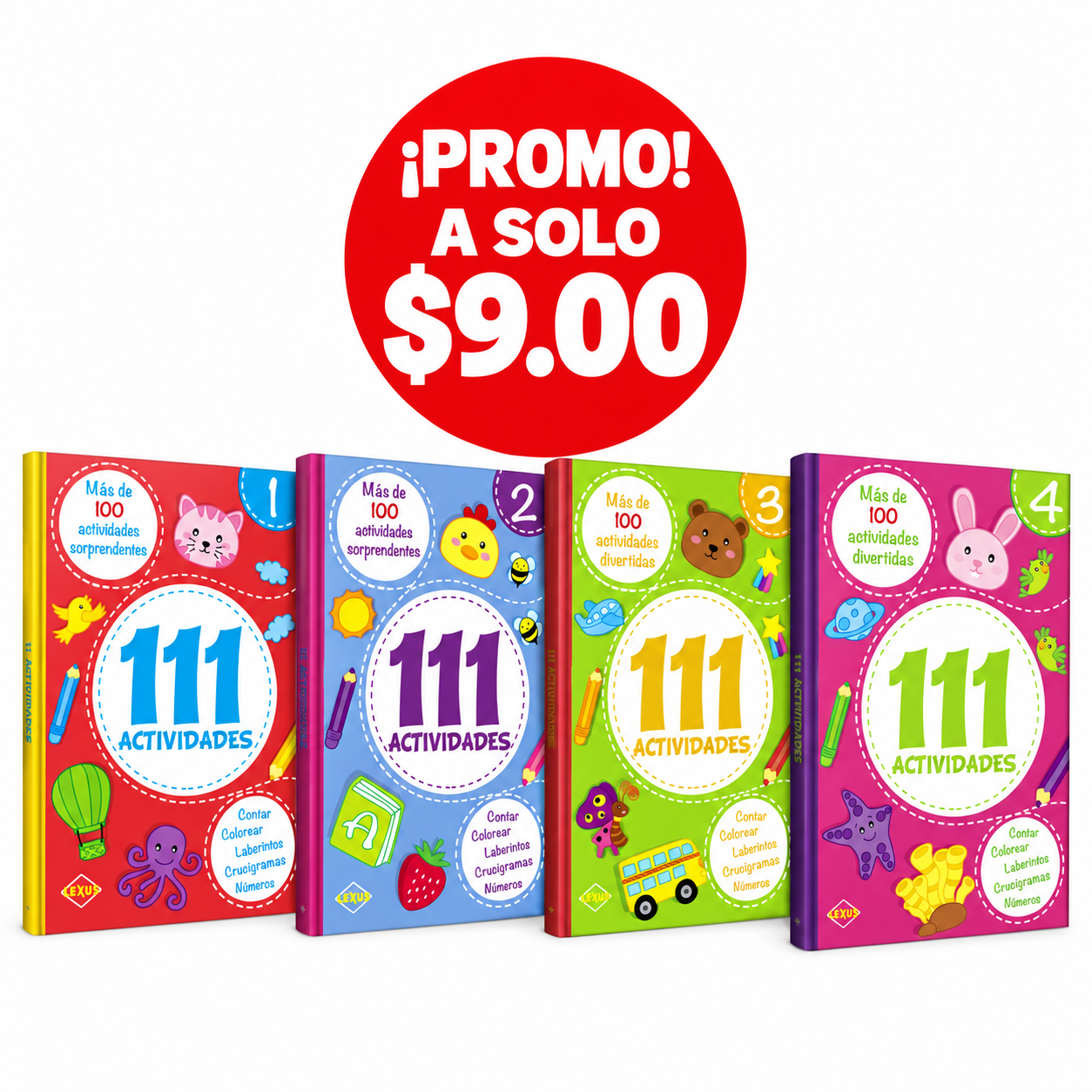 Pack 111 Actividades | Colección Completa (4 Libros)